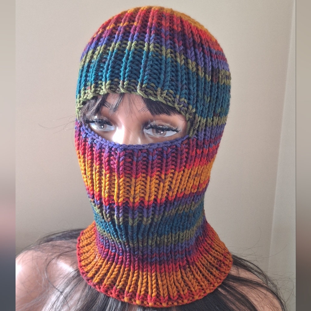 Multicolor Striped Knit Balaclava - Picture 3 of 8